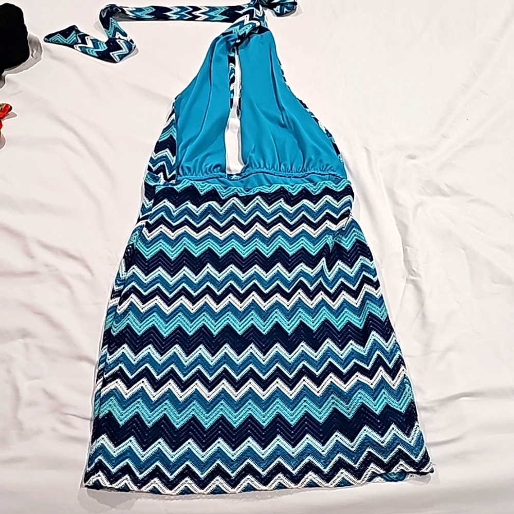 Halter Blue Juniors vacation dress Size L